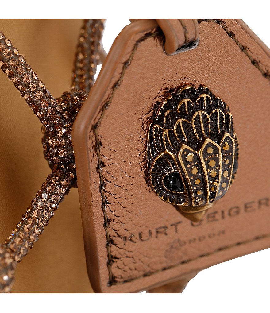 Kurt Geiger London Small Macrame Crystal Handle Bucket Bag - Bronze - view 5