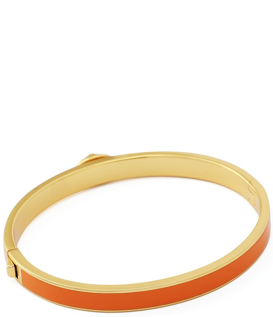 Kurt Geiger London Signature Chelsea Eagle Enamel Bangle Bracelet - Orange - view 3