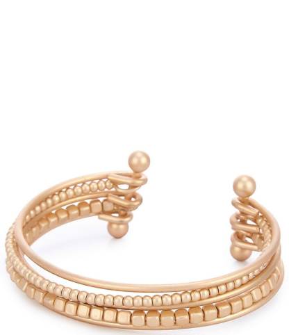 Southern Living Round & Square Ccb Polished Wire Cuff Bracelet - Gold - view 1
