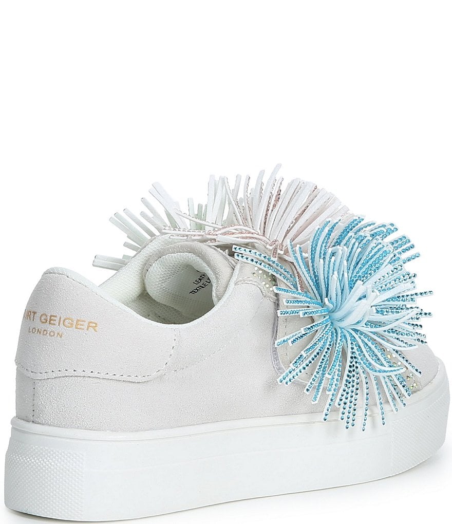 Kurt Geiger London Girls' Laney Fringe Embellished Strap Sneakers (Youth) - White - view 10