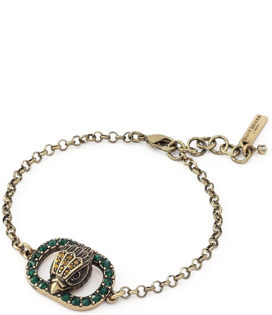 Kurt Geiger London Signature Chelsea Eagle Link Line Bracelet - Green - view 2