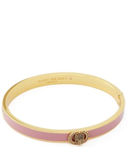 Kurt Geiger London Signature Chelsea Eagle Enamel Bangle Bracelet - Light Pink - view 6
