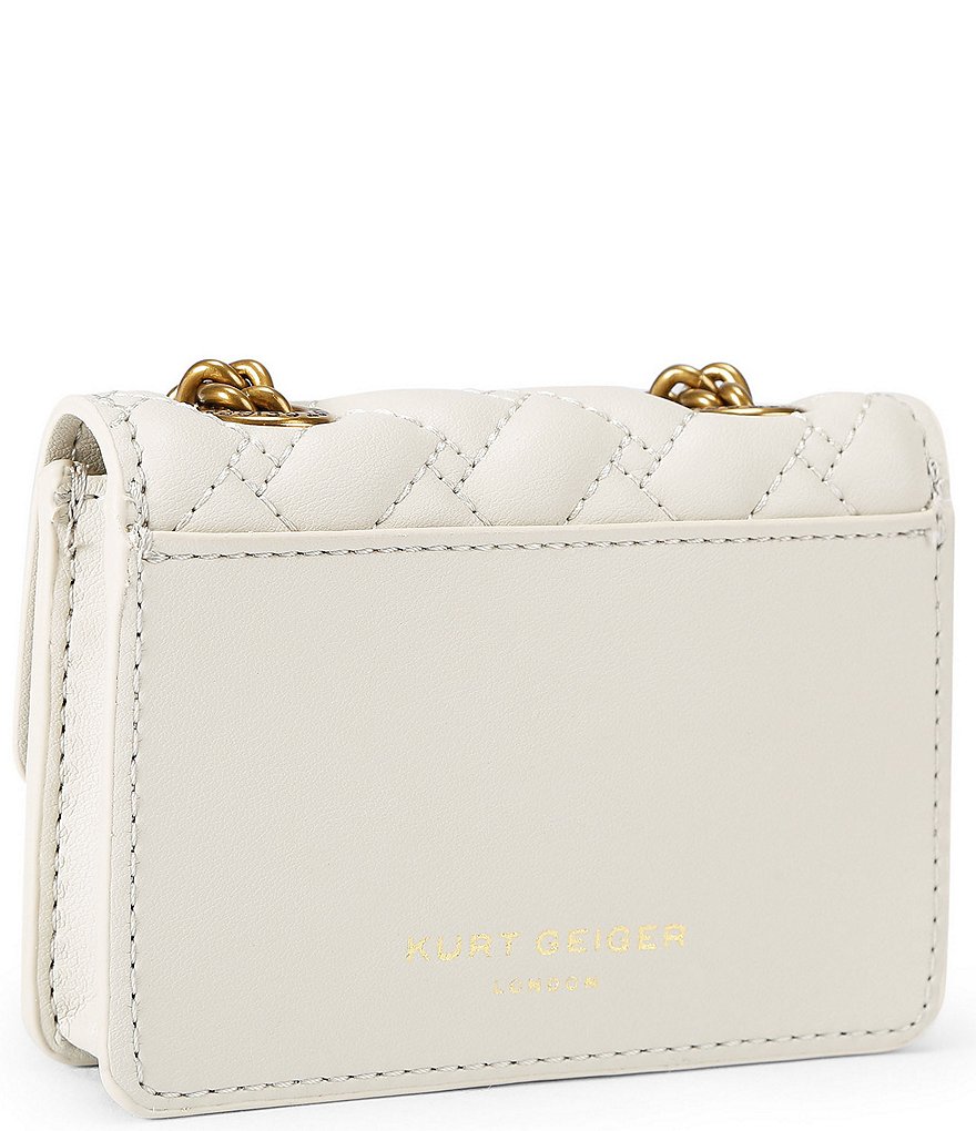 Kurt Geiger London Micro Kensington Quilted Chain Crossbody Bag - Bone - view 2
