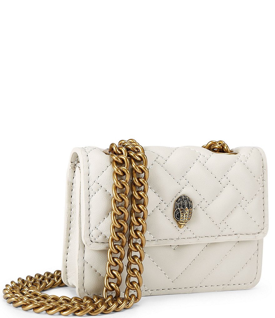 Kurt Geiger London Micro Kensington Quilted Chain Crossbody Bag - Bone - view 4