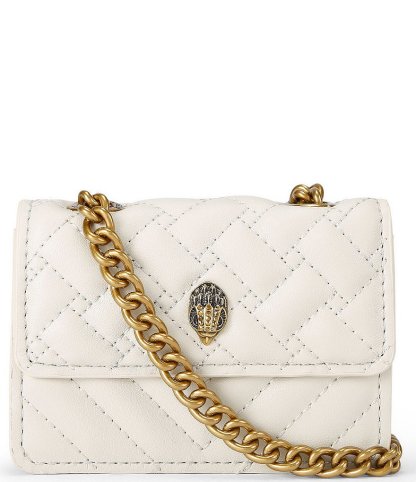 Kurt Geiger London Micro Kensington Quilted Chain Crossbody Bag - Bone - view 1