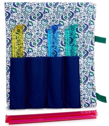 Southern Living Mahjong Velcro Floral & Leaf Rack Roll Bag - Blue - view 2