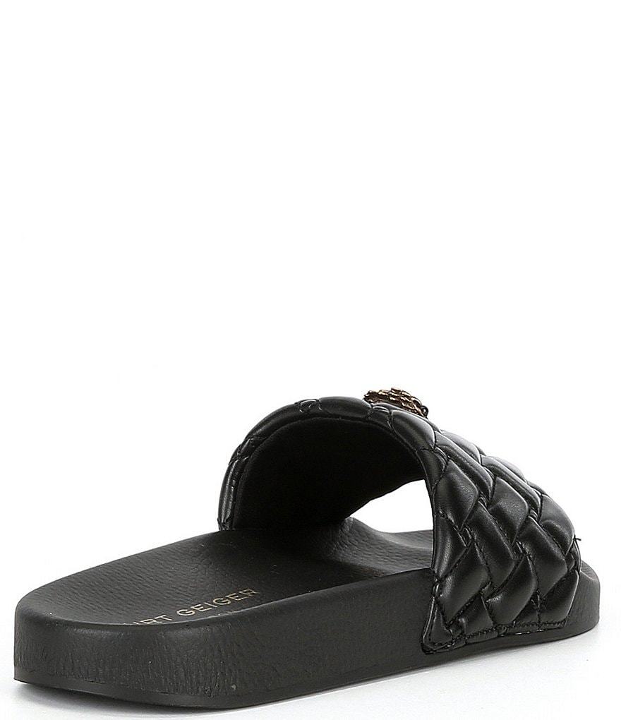 Kurt Geiger London Women's Meena Quilted Logo Ornament Pool Slide Sandals - Black - view 2
