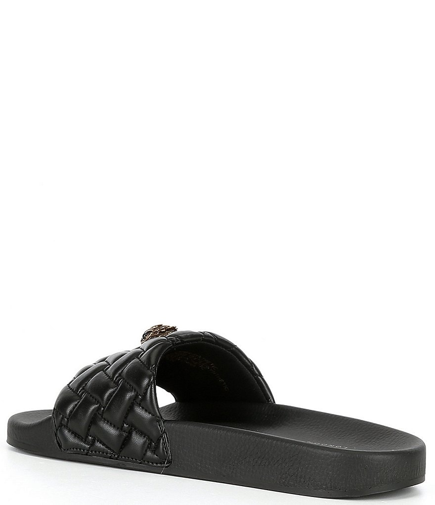 Kurt Geiger London Women's Meena Quilted Logo Ornament Pool Slide Sandals - Black - view 3