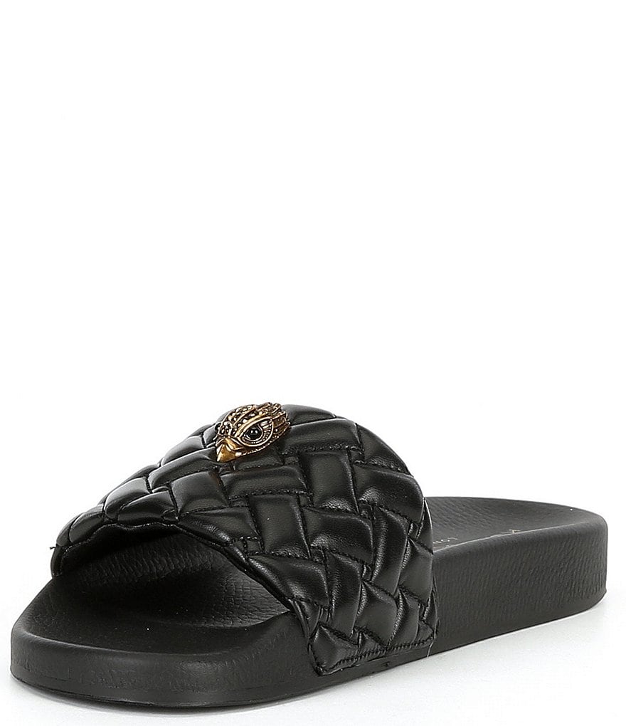 Kurt Geiger London Women's Meena Quilted Logo Ornament Pool Slide Sandals - Black - view 4