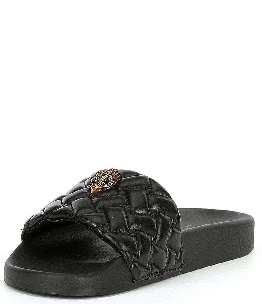 Kurt Geiger London Women's Meena Quilted Logo Ornament Pool Slide Sandals - Black - view 4