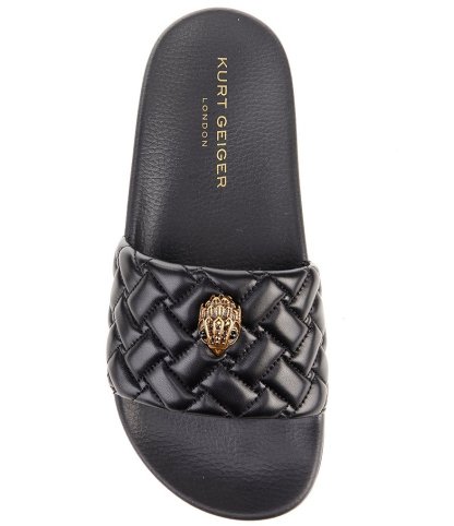 Kurt Geiger London Women's Meena Quilted Logo Ornament Pool Slide Sandals - Black - view 5