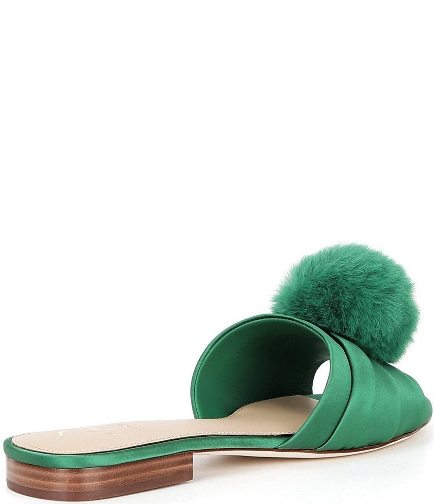 Antonio Melani x The Nat Note Olga Satin Pom Detail Slide Sandals - Amazon - view 2