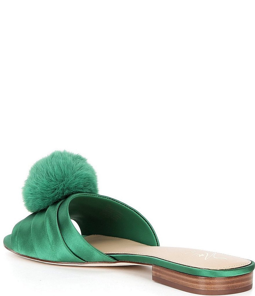 Antonio Melani x The Nat Note Olga Satin Pom Detail Slide Sandals - Amazon - view 3