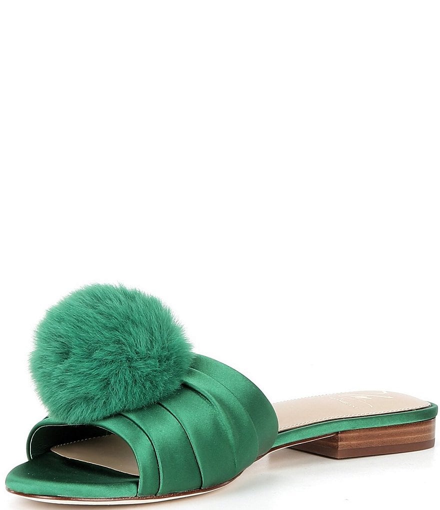 Antonio Melani x The Nat Note Olga Satin Pom Detail Slide Sandals - Amazon - view 4
