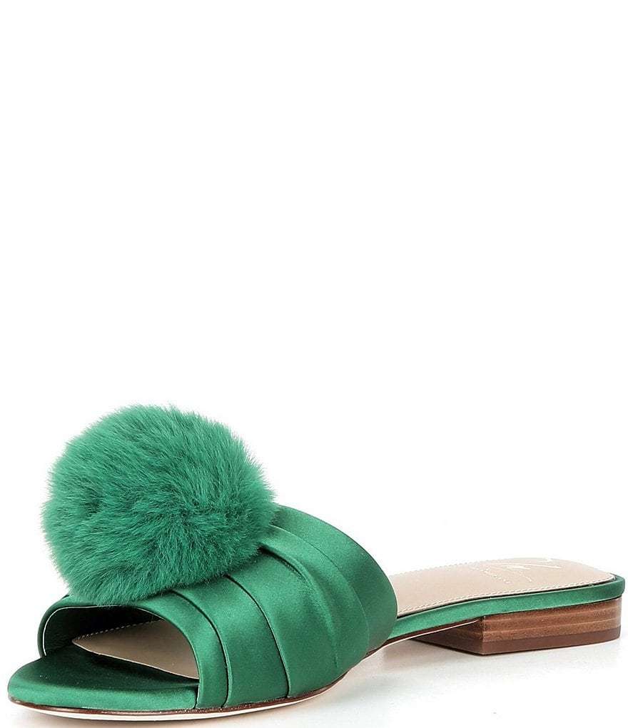 Antonio Melani x The Nat Note Olga Satin Pom Detail Slide Sandals - Amazon - view 4