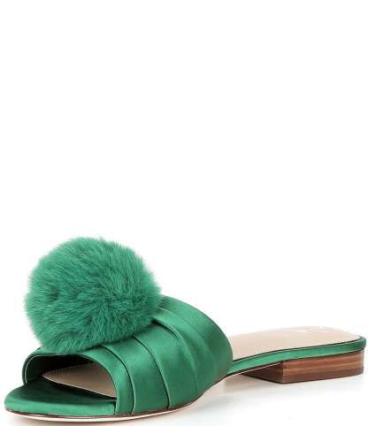 Antonio Melani x The Nat Note Olga Satin Pom Detail Slide Sandals - Amazon - view 4