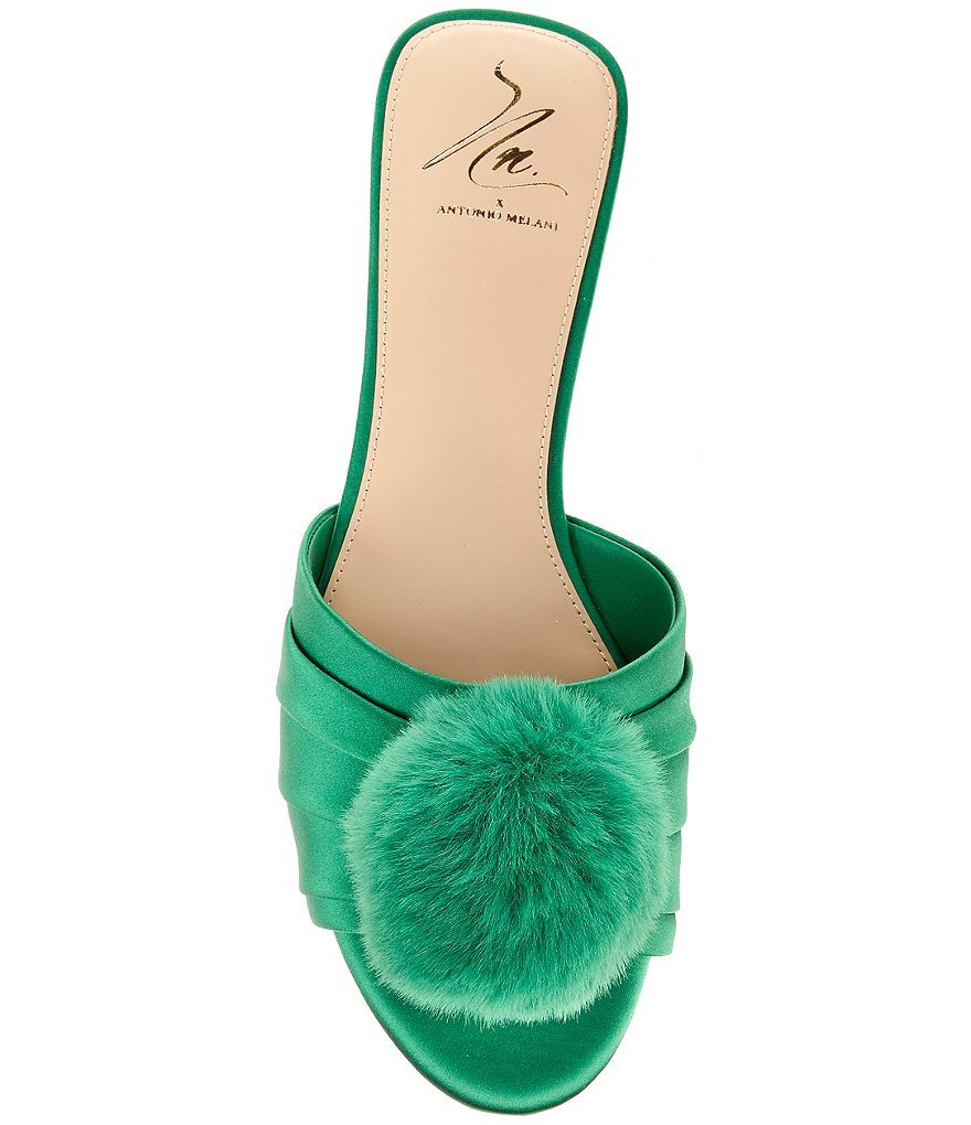 Antonio Melani x The Nat Note Olga Satin Pom Detail Slide Sandals - Amazon - view 5
