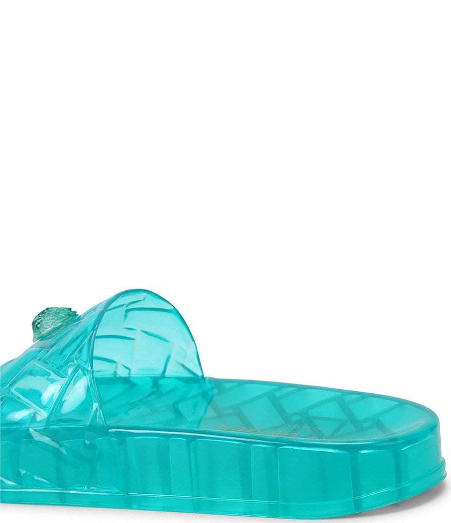 Kurt Geiger London Meena Jelly Logo Ornament Eagle Pool Slide Sandals - Green - view 15