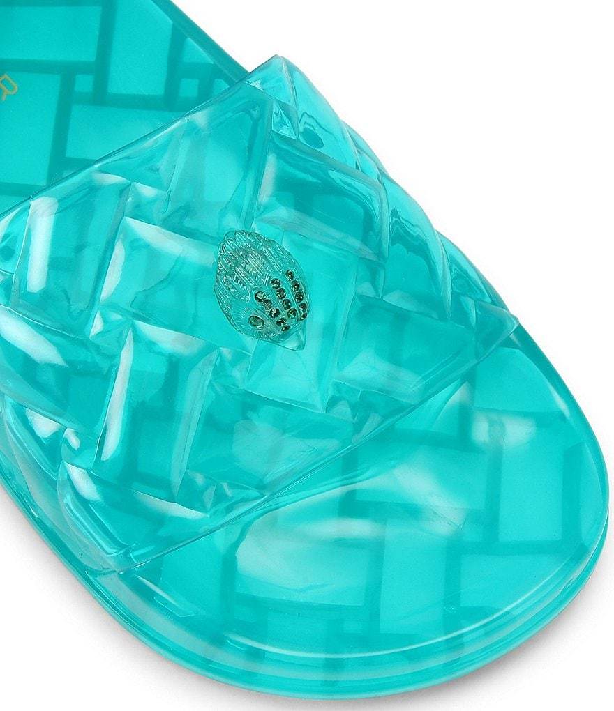 Kurt Geiger London Meena Jelly Logo Ornament Eagle Pool Slide Sandals - Green - view 16