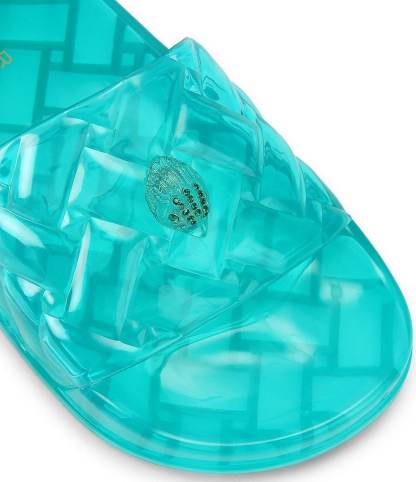 Kurt Geiger London Meena Jelly Logo Ornament Eagle Pool Slide Sandals - Green - view 16