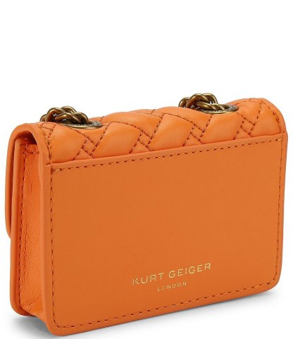 Kurt Geiger London Micro Kensington Quilted Crossbody Bag - Orange - view 21