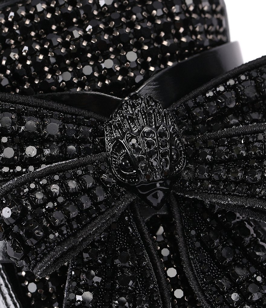 Kurt Geiger London Crystal Embellished Bow Leather Loafers - Black - view 13