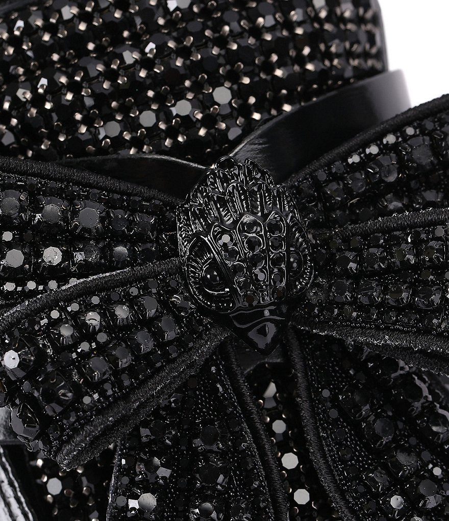 Kurt Geiger London Crystal Embellished Bow Leather Loafers - Black - view 13