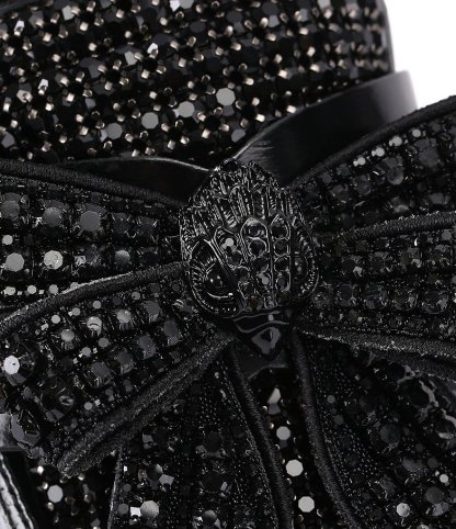 Kurt Geiger London Crystal Embellished Bow Leather Loafers - Black - view 13