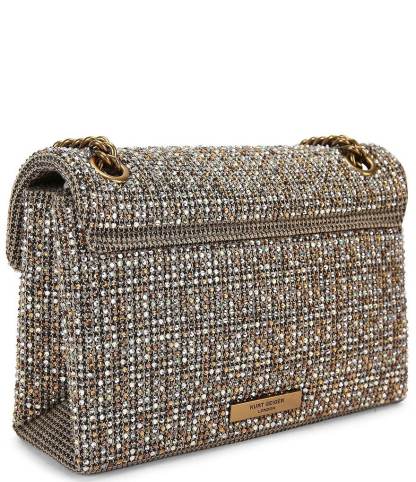 Kurt Geiger London Fabric Medium Kensington Rhinestone Crossbody Bag - Beige - view 3