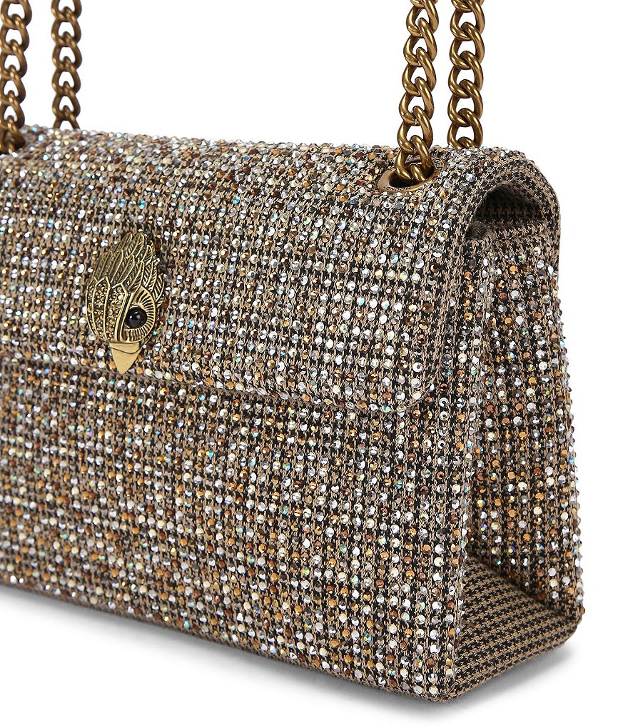 Kurt Geiger London Fabric Medium Kensington Rhinestone Crossbody Bag - Beige - view 5