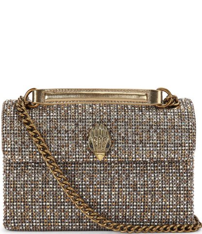 Kurt Geiger London Fabric Medium Kensington Rhinestone Crossbody Bag - Beige - view 1