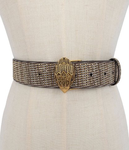 Kurt Geiger London 38mm Crystal Houndstooth Belt - Gold - view 4