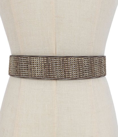 Kurt Geiger London 38mm Crystal Houndstooth Belt - Gold - view 5