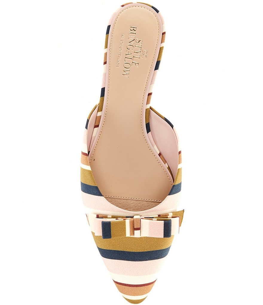 Antonio Melani x Style Bungalow Chez Striped Fabric Bow Detail Mules - Touch of Pink - view 5
