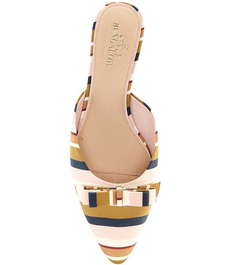 Antonio Melani x Style Bungalow Chez Striped Fabric Bow Detail Mules - Touch of Pink - view 5