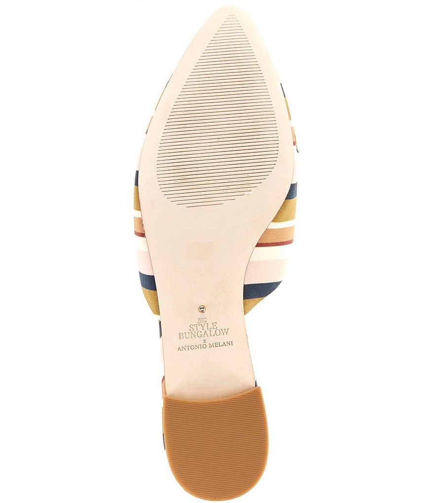 Antonio Melani x Style Bungalow Chez Striped Fabric Bow Detail Mules - Touch of Pink - view 6