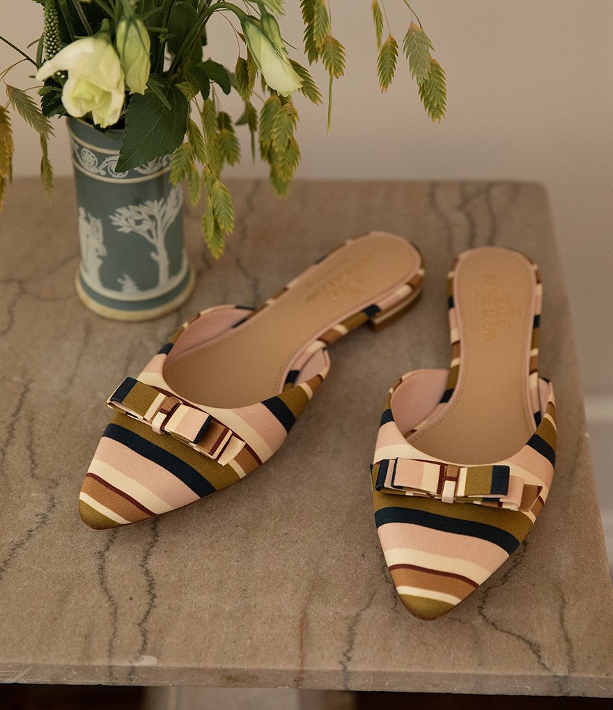 Antonio Melani x Style Bungalow Chez Striped Fabric Bow Detail Mules - Touch of Pink - view 7
