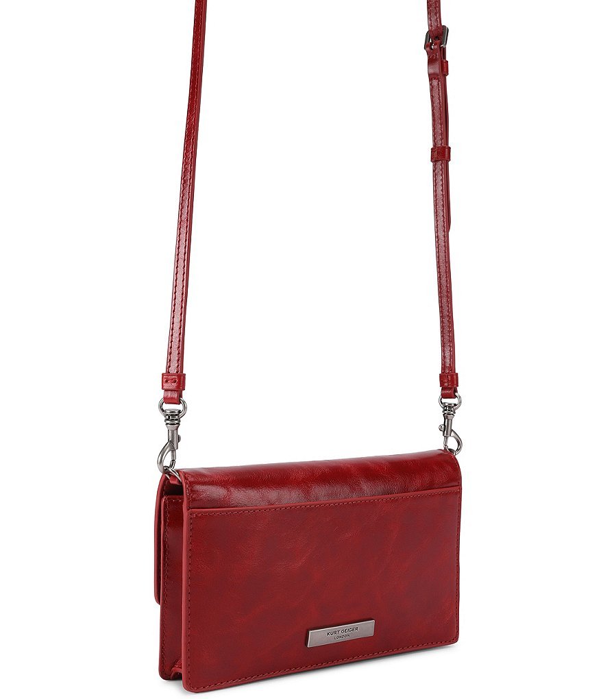 Kurt Geiger London Sloane Soft Leather Crossbody Bag - Red - view 2