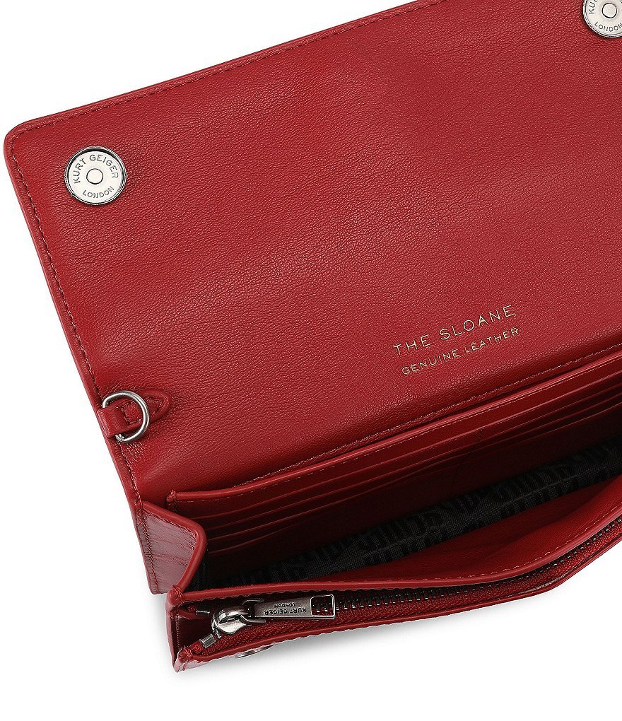Kurt Geiger London Sloane Soft Leather Crossbody Bag - Red - view 3