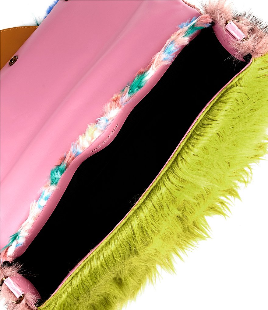 Kurt Geiger London Macro Oxford Mascot Faux Fur East-West Shoulder Bag - Pink - view 3