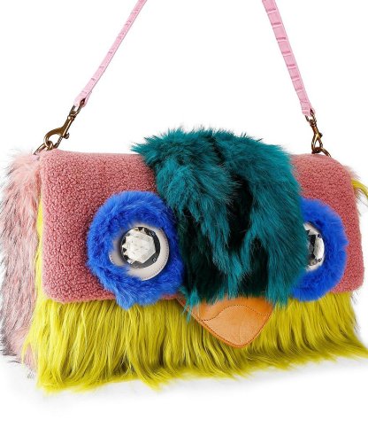 Kurt Geiger London Macro Oxford Mascot Faux Fur East-West Shoulder Bag - Pink - view 6