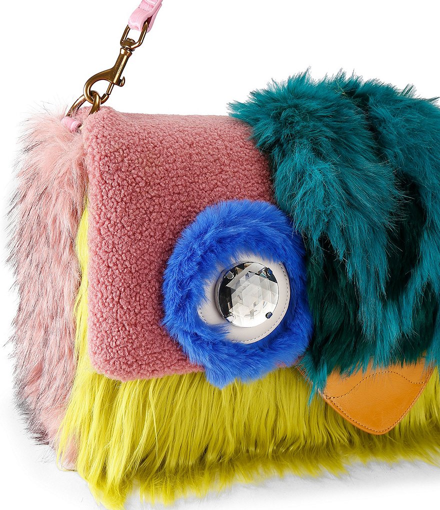 Kurt Geiger London Macro Oxford Mascot Faux Fur East-West Shoulder Bag - Pink - view 7