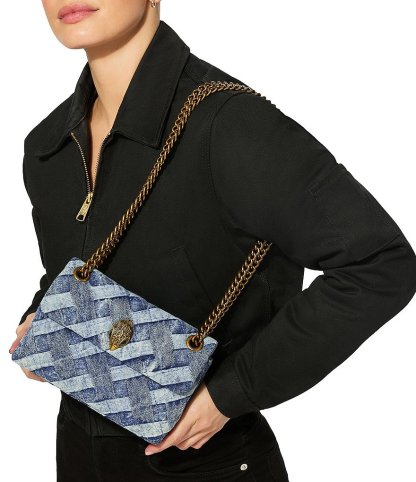 Kurt Geiger London Kensington Mini Denim Quilted Crossbody Bag - Denim - view 2