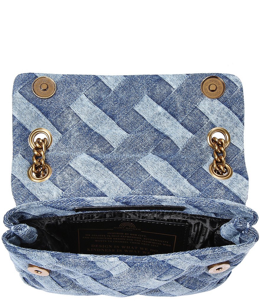 Kurt Geiger London Kensington Mini Denim Quilted Crossbody Bag - Denim - view 4