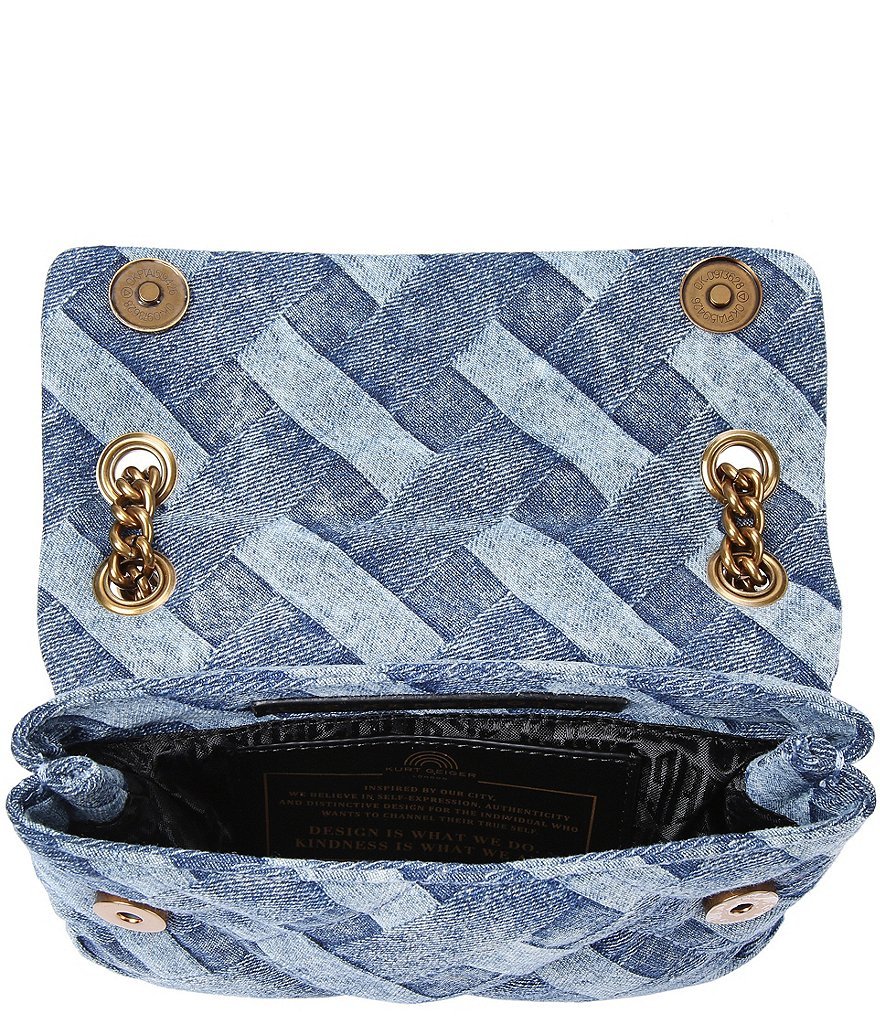 Kurt Geiger London Kensington Mini Denim Quilted Crossbody Bag - Denim - view 4