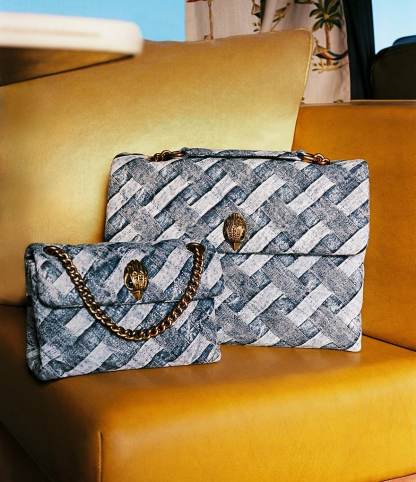 Kurt Geiger London Kensington Mini Denim Quilted Crossbody Bag - Denim - view 6