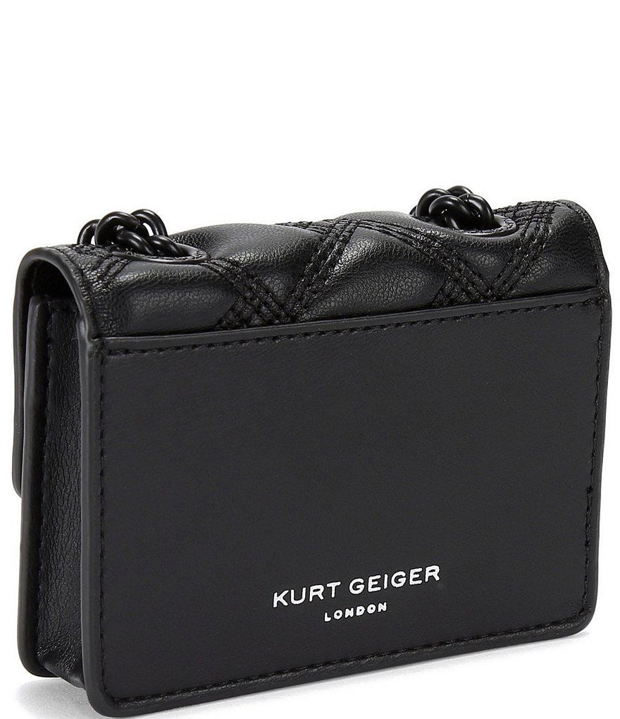 Kurt Geiger London Micro Kensington Triple Stiched Quilted Chain Crossbody Bag - Black - view 3