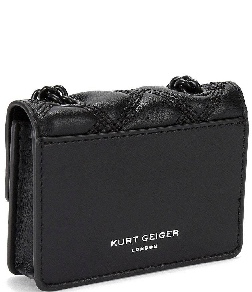 Kurt Geiger London Micro Kensington Triple Stiched Quilted Chain Crossbody Bag - Black - view 3