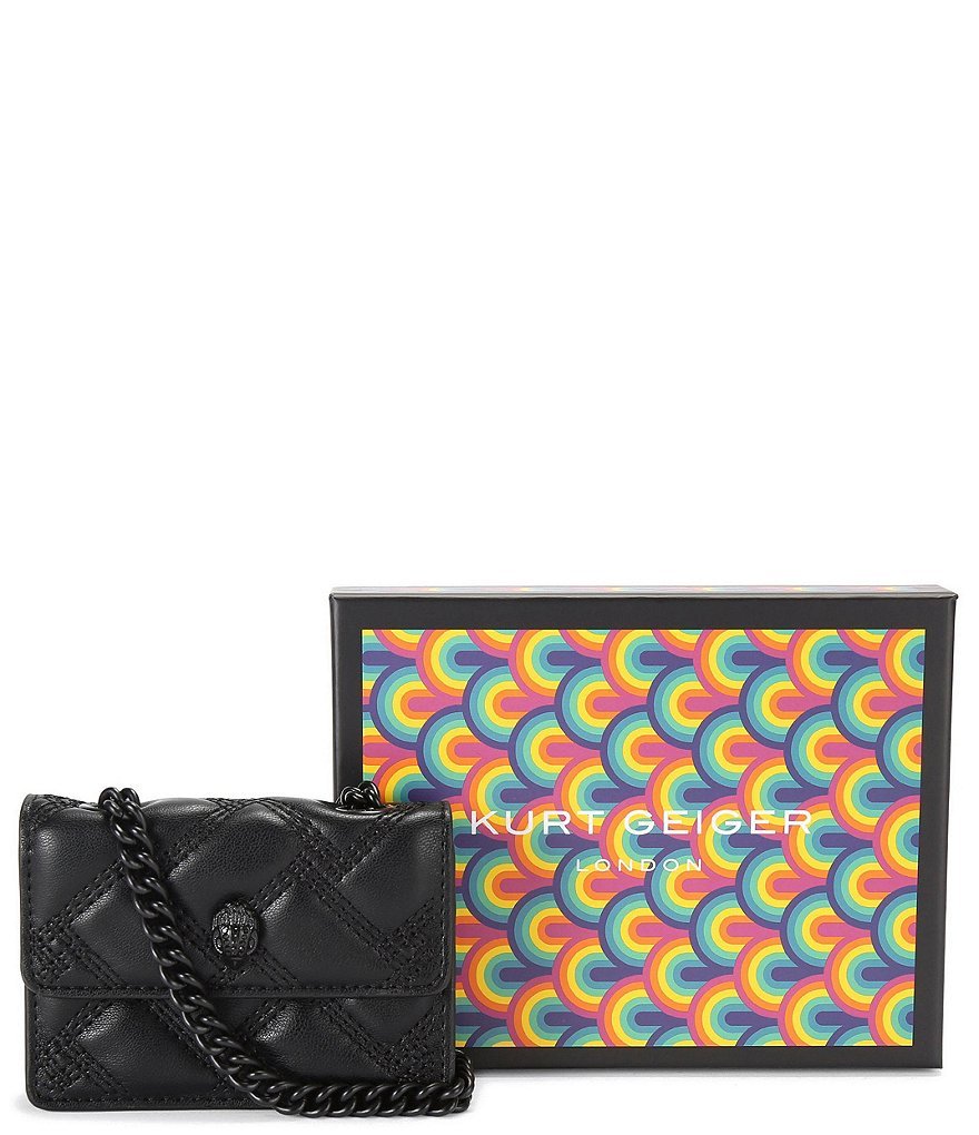 Kurt Geiger London Micro Kensington Triple Stiched Quilted Chain Crossbody Bag - Black - view 6