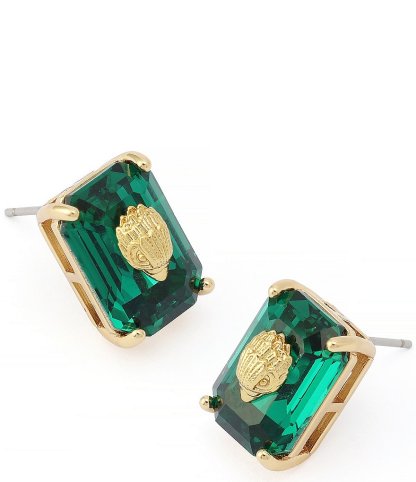 Kurt Geiger London Signature Stone Stud Earrings - Emerald - view 2